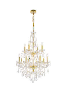 Giselle 12 Light Chandelier in Gold (173|V7890D28G/RC)