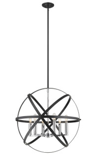 Cavallo Six Light Chandelier in Hammered Black + Chrome (224|463-24HBK-CH)