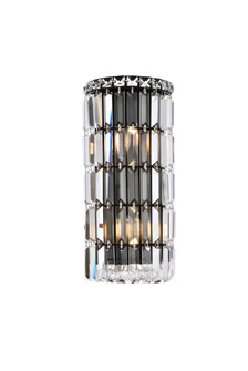 Maxime Two Light Wall Sconce in Black and Clear (173|V2030W8BK/RC)
