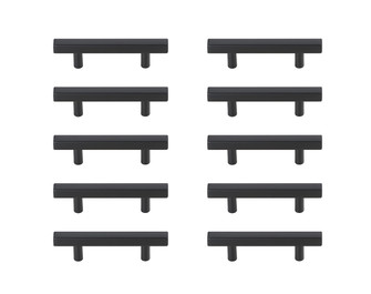 Dior Bar Pull Multipack (set of 10) in Matte Black (173|PL402-3-MB-10PK)