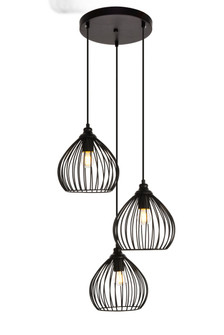 Sayer Three Light Pendant in Black (173|LDPD2095)
