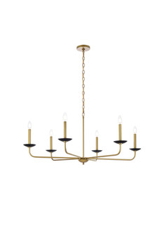 Cohen Six Light Pendant in black and brass (173|LD812D42BRK)