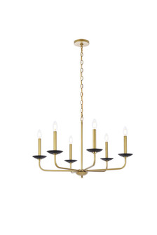 Cohen Six Light Pendant in black and brass (173|LD812D30BRK)