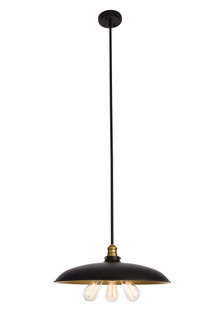 Anders Three Light Chandelier in Black and Brass (173|LD8004D20BK)