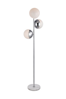 Eclipse Three Light Floor Lamp in Chrome and frosted white (173|LD6160C)