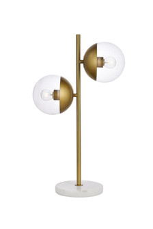 Eclipse Two Light Table Lamp in Brass and Clear (173|LD6157BR)