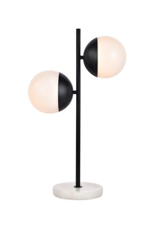Eclipse Two Light Table Lamp in Black and frosted white (173|LD6152BK)