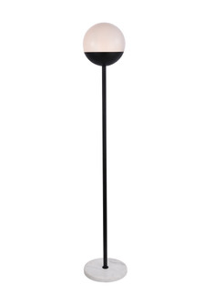 Eclipse One Light Floor Lamp in Black and frosted white (173|LD6146BK)