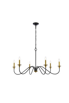Rohan Six Light Chandelier in Brass and Black (173|LD5056D42BRB)