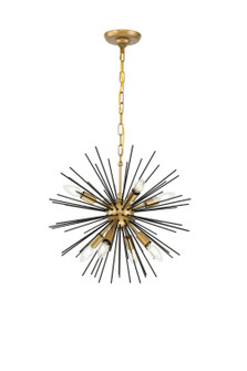 Timber Eight Light Pendant in Brass and Black (173|LD5035D20BK)