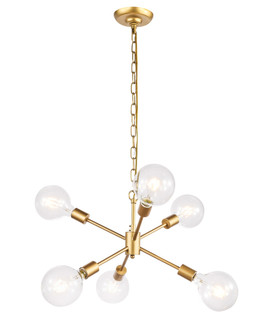 Nolan Six Light Pendant in Brass (173|LD5034D16BR)