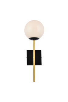 Neri One Light Wall Sconce in Black and Brass and White (173|LD2360BKR)