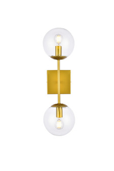 Neri Two Light Wall Sconce in Brass and Clear (173|LD2357BR)