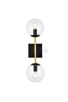 Neri Two Light Wall Sconce in Black and Brass (173|LD2357BKR)