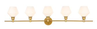 Gene Five Light Wall Sconce in Brass and Frosted white glass (173|LD2325BR)