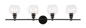 Collier Four Light Wall Sconce in Black and Clear glass (173|LD2322BK)