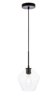 Gene One Light Pendant in Black and Clear glass (173|LD2256BK)