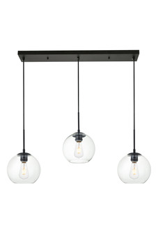 BAXTER Three Light Pendant in Black and Clear (173|LD2236BK)