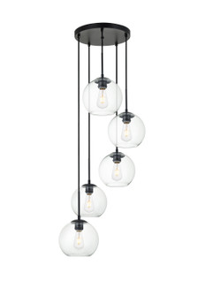 BAXTER Five Light Pendant in Black (173|LD2226BK)