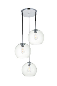 BAXTER Three Light Pendant in Chrome and Clear (173|LD2214C)