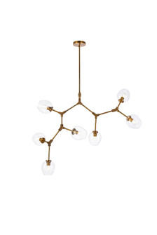 Cavoli Seven Light Chandelier in Brass and Clear (173|1712G57BR)