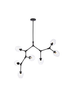 Cavoli Seven Light Chandelier in Black and Clear (173|1712G57BK)