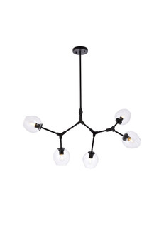 Cavoli Five Light Chandelier in Black and Clear (173|1712D42BK)
