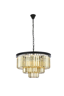 Sydney Nine Light Chandelier in Matte Black (173|1231D26MB-GT/RC)