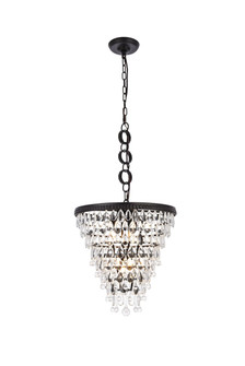 Nordic Five Light Pendant in Black and Clear (173|1219D18BK/RC)