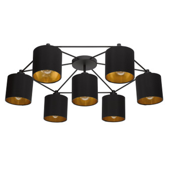 Staiti Seven Light Ceiling Mount in Black (217|97895A)