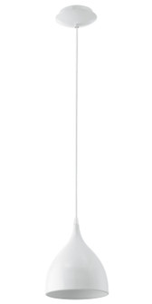 Coretto One Light Pendant in Steel / Glossy White (217|92716A)