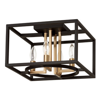 Mundazo Four Light Ceiling Mount in Black and Brushed Gold (217|204604A)