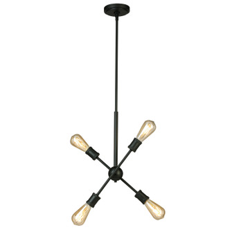 Etris Row Four Light Pendant in Black (217|203945A)