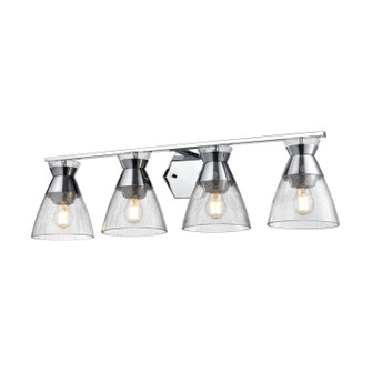 Sunnybrook Four Light Vanity in Chrome With Crackle Glass (214|DVP47444CH-CRK)