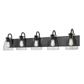 Emma Five Light Vanity in Ebony With Clear Glass (214|DVP47055EB-CL)