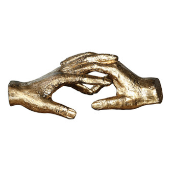 Hold My Hand Sculpture in Antiqued, Gold Leaf (52|20121)