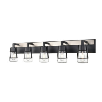 Lake Of The Woods Five Light Vanity in Ebony And Satin Nickel With Clear Glass (214|DVP44455EB+SN-CL)