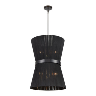 Ellesmere Six Light Foyer Pendant in Ebony With Black Shade (214|DVP43648EB-BK)