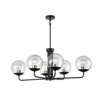 Mackenzie Delta Six Light Linear in Multiple Finishes And Ebony With Clear Glass (214|DVP43102MF+EB-CL)