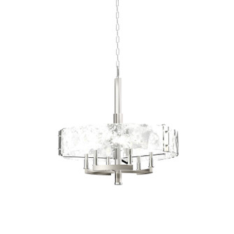 Georgian Bay Six Light Chandelier in Chrome And Buffed Nickel With Artisinal Water Glass (214|DVP42926CH+BN-ARW)