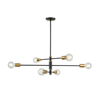 Lake Loft Six Light Pendant in Brass And Graphite (214|DVP41102BR+GR)