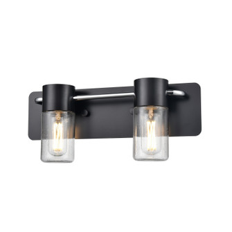 Tuxedo Two Light Vanity in Ebony And Chrome With Clear Seedy Glass (214|DVP40722EB+CH-SDY)