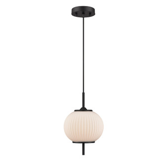 Mount Pearl One Light Pendant in Graphite With Ribbed Opal Glass (214|DVP40021GR-RIO)