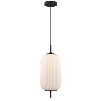 Mount Pearl One Light Pendant in Graphite With Ribbed Opal Glass (214|DVP40005GR-RIO)