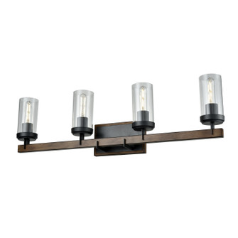 Okanagan Four Light Vanity in Graphite And Ironwood On Metal With Clear Glass (214|DVP38644GR+IW-CL)