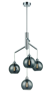 Andromeda Four Light Chandelier in Chrome With Smoke Glass (214|DVP34724CH-SM)