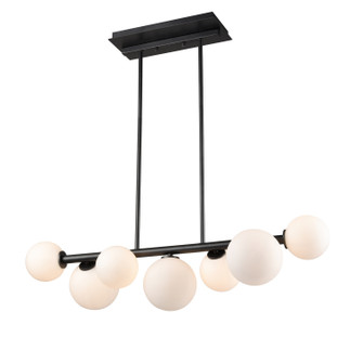 Alouette Seven Light Linear Pendant in Graphite With Half Opal Glass (214|DVP34502GR-OP)