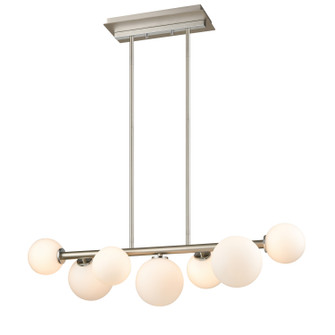 Alouette Seven Light Linear Pendant in Chrome And Buffed Nickel With Half Opal Glass (214|DVP34502CH+BN-OP)