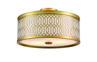 Tortona Two Light Semi-Flush Mount in Venetian Brass With Sateen White Shade (214|DVP33911VBR-SW)