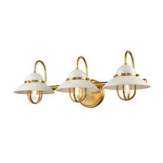 Peggy'S Cove Three Light Vanity in Matte White And Venetian Brass (214|DVP31043MW+VBR)